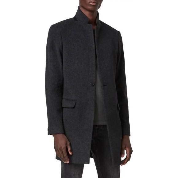 NWT Allsaint Manor Wool Coat Charcoal Gray size 40 - Picture 4 of 6